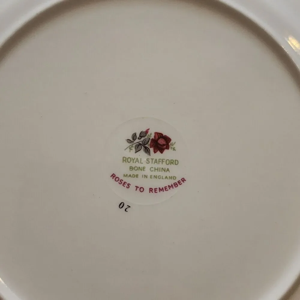 Royal Stafford Bone China “Roses to Remember” Red Rose Plate 8.25